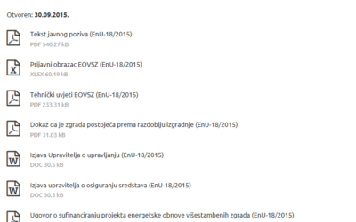 Javni natječaj za sufinanciranje energetske obnove višestambenih zgrada(EnU-18/2015)
